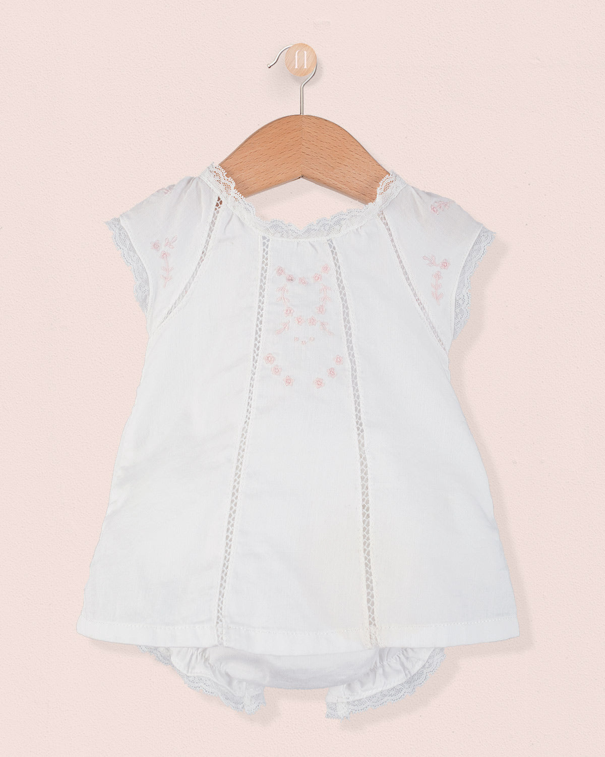 Duchesse Lace White Voile 2-Pcs Set - Romper