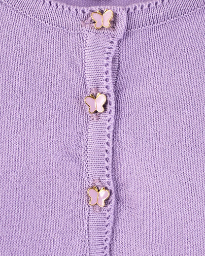 Betsy Lavender with Butterfly Buttons - Cardigan