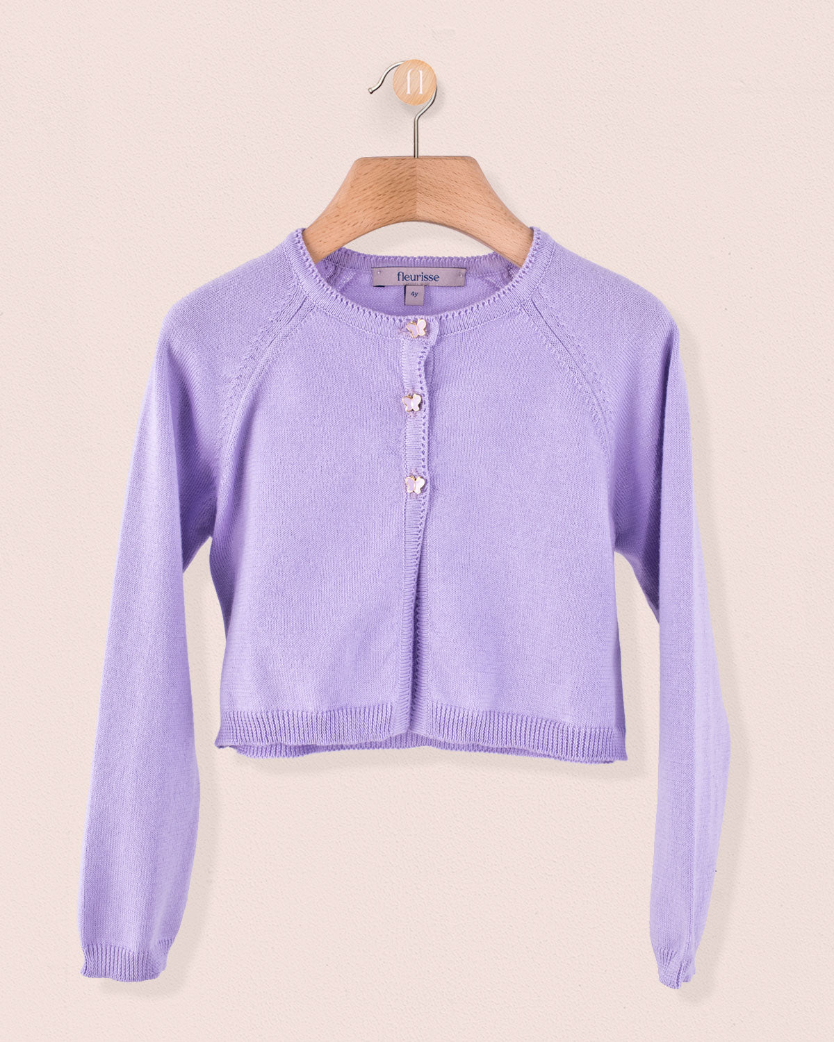 Betsy Lavender with Butterfly Buttons - Cardigan