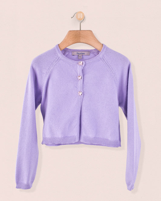Betsy Lavender with Butterfly Buttons - Cardigan