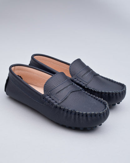 Lawrence Navy Leather Driving Shoe - Shoe