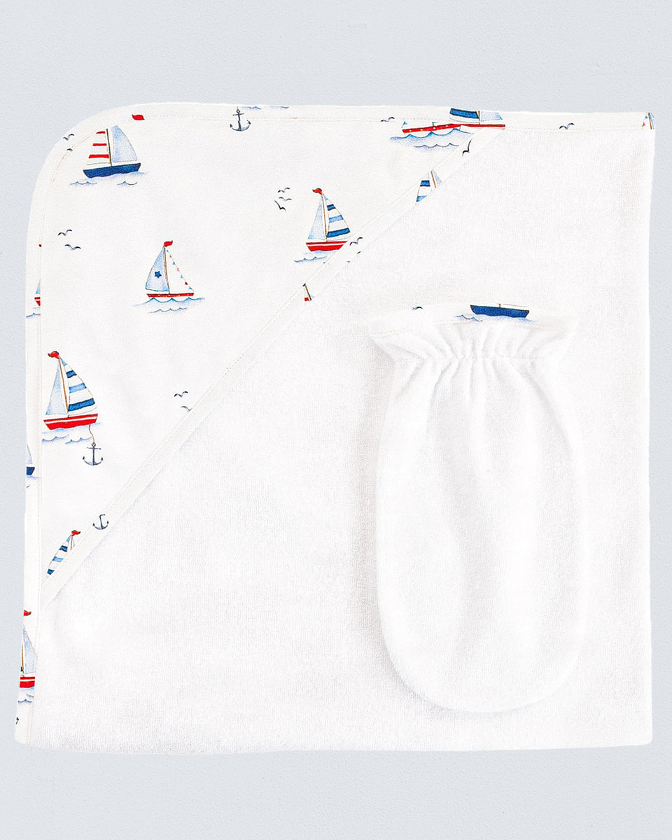Pima Towel Blue Boats