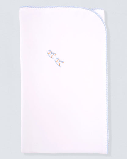 Pima Rocking Horse Embroidered Receiving Blanket - Blanket