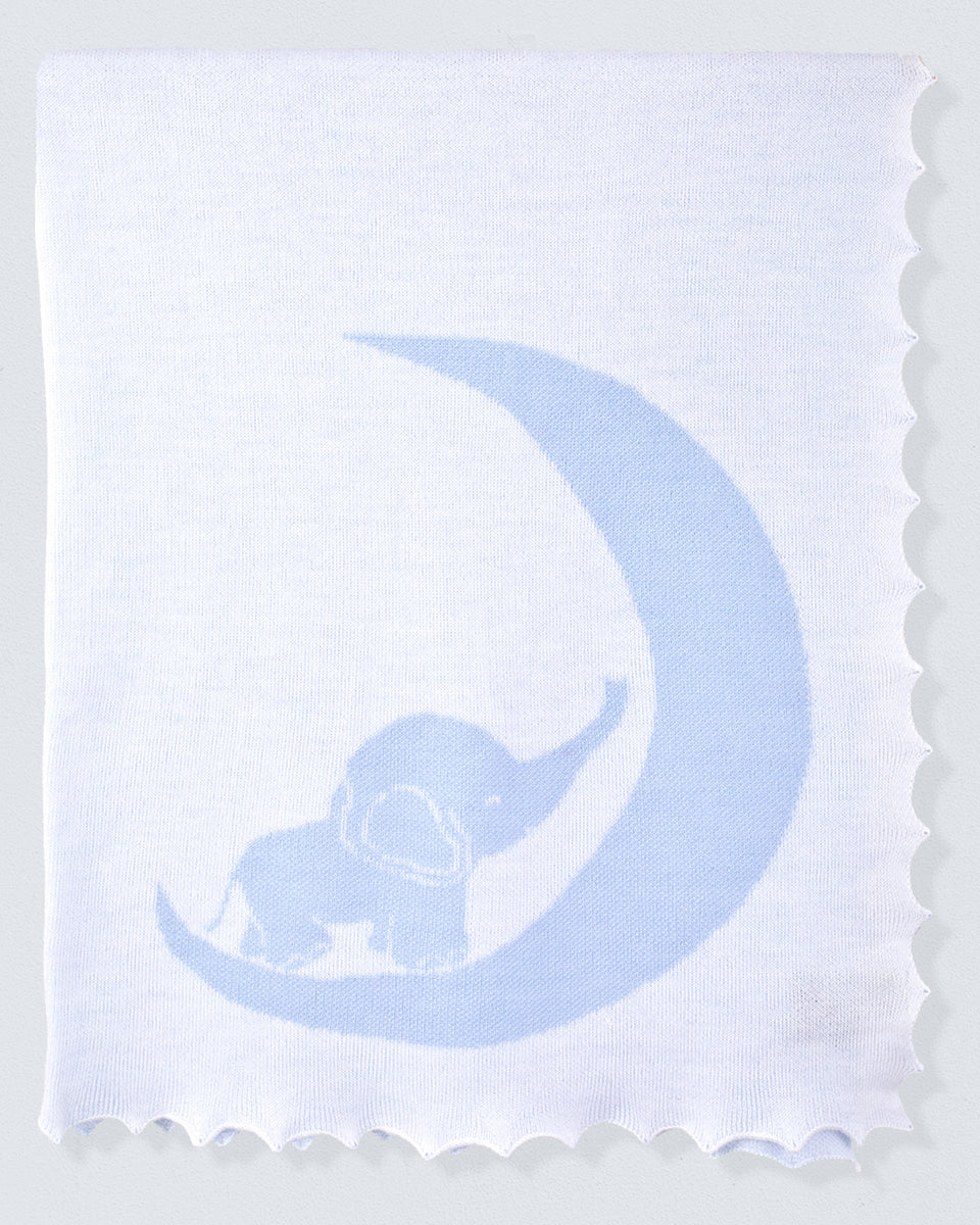 Elephant Blue Lightweight Knit Blanket