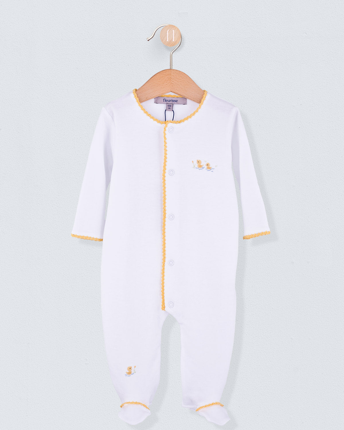 Pima Embroidered Ducks Stretchie - Stretchie