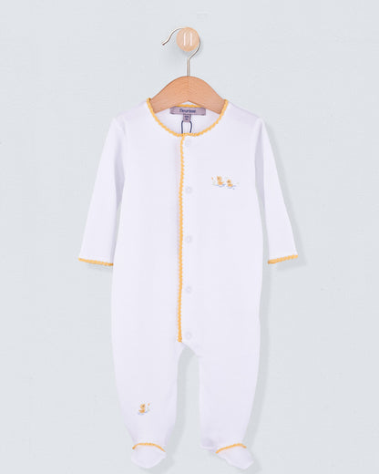 Pima Embroidered Ducks Stretchie - Stretchie