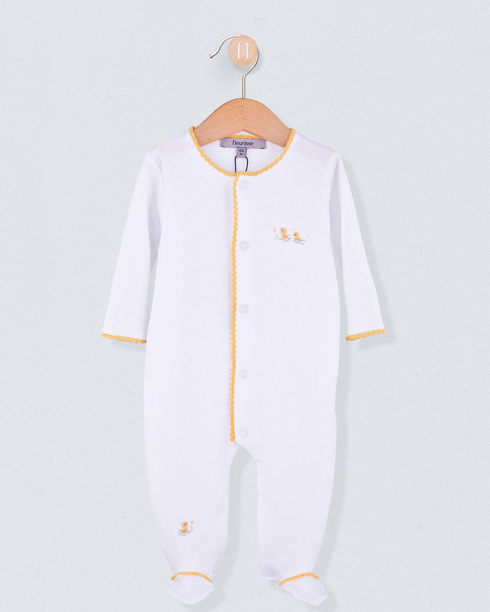 Pima Embroidered Ducks Stretchie