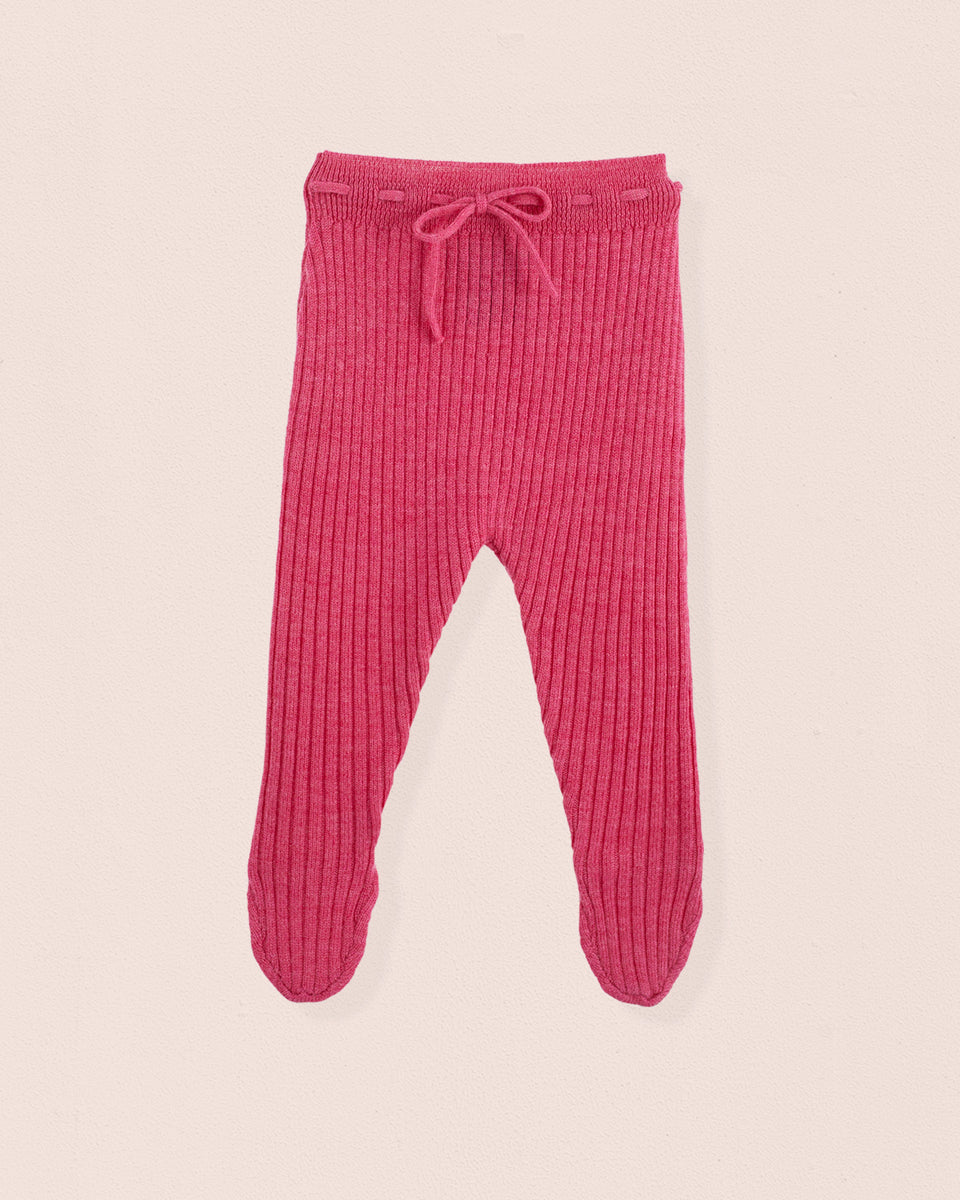 Ribbed Framboise Knit Footed Legging