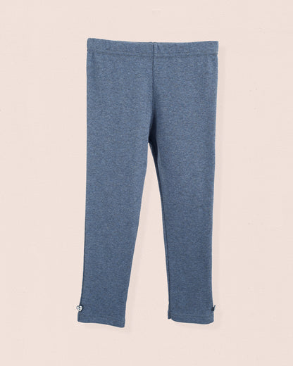 Italian Brushed Cotton Blue Mélange Legging - Jersey
