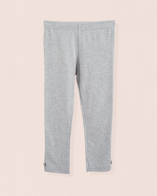 Italian Brushed Cotton Grey Mélange Legging - Jersey