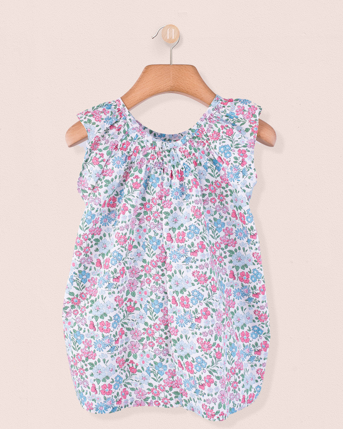 Detail of Liberty of London floral cotton fabric in pastel tones