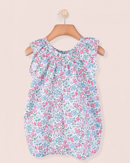 Detail of Liberty of London floral cotton fabric in pastel tones