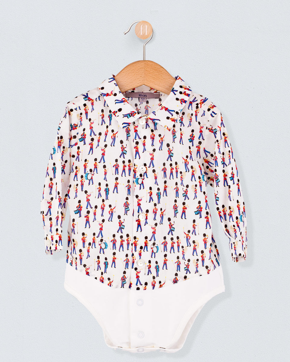 Louis Liberty White Musical March Onesie Shirt