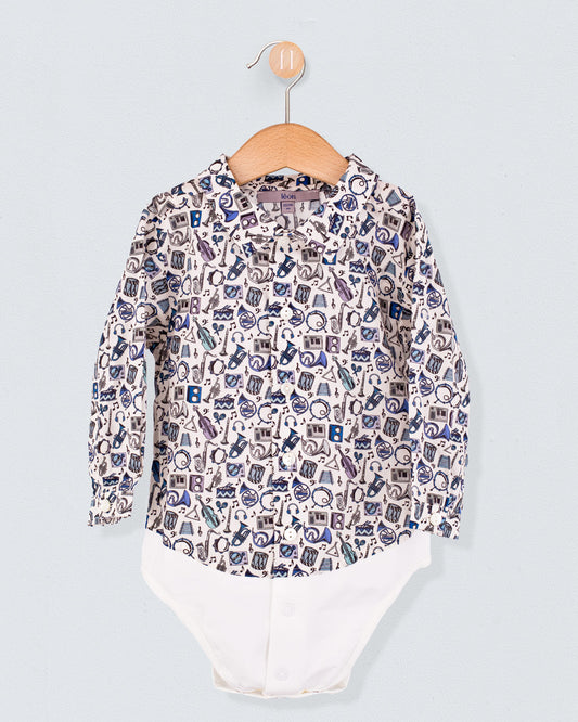 Louis Liberty Blue Musical Mile Onesie Shirt - Shirt