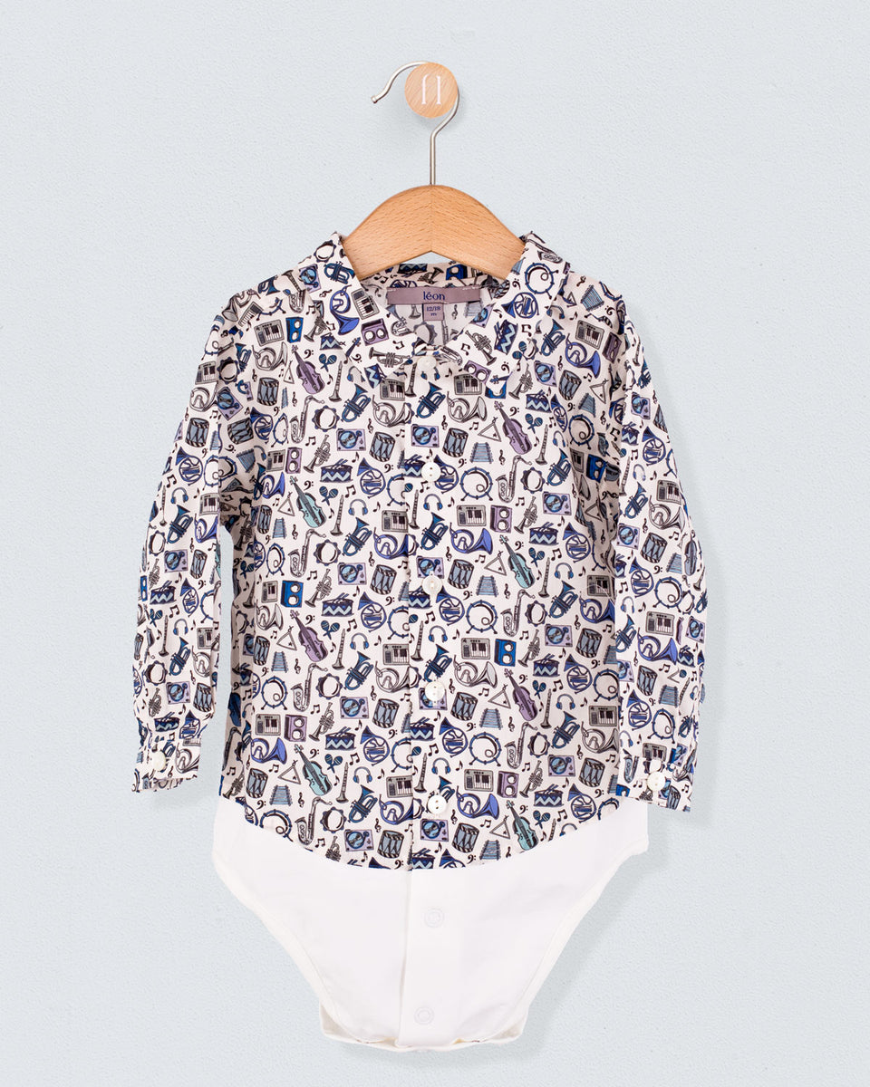 Louis Liberty Blue Musical Mile Onesie Shirt