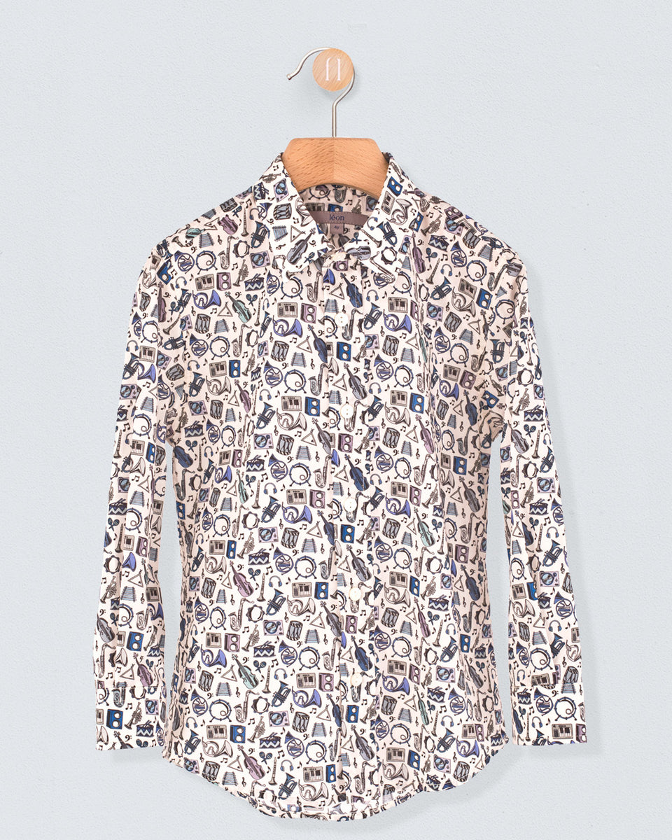 Bernard Liberty Blue Musical Mile Shirt
