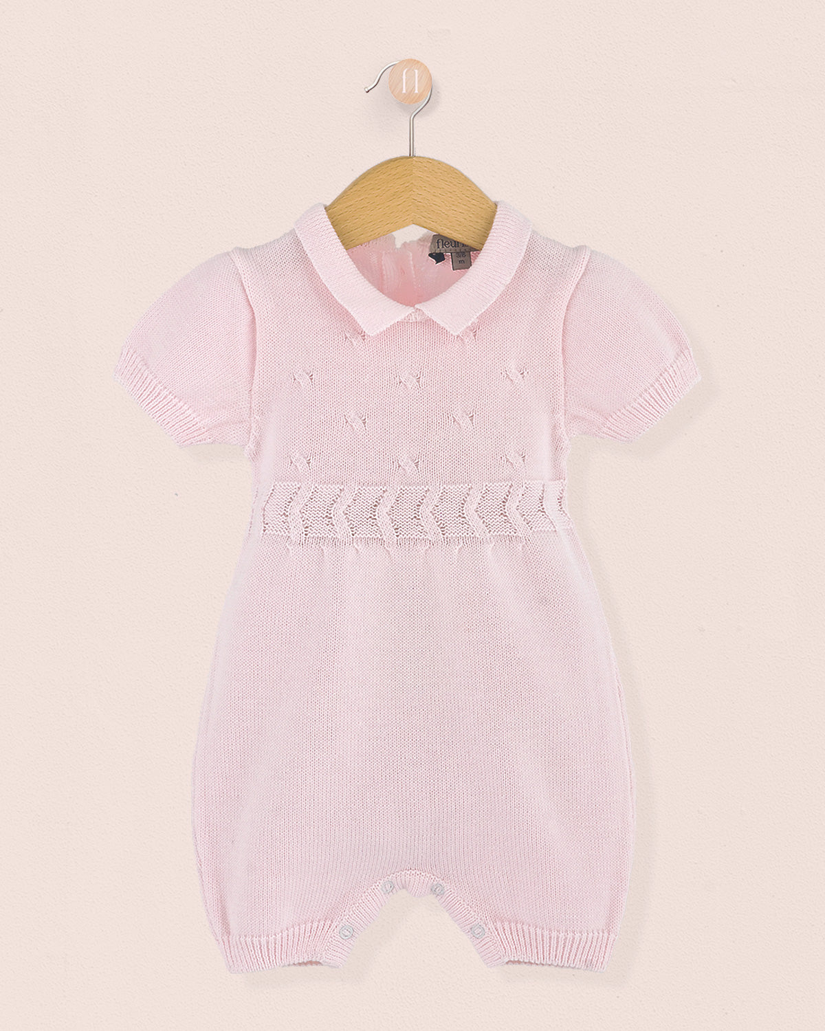 Cherie Pink Cotton Knit - Romper