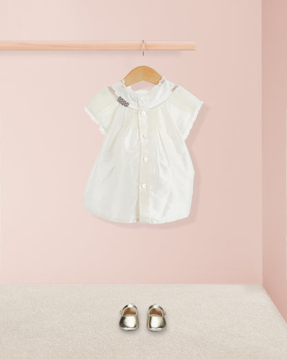Lola White Silk Dressy Set - Baby Dress