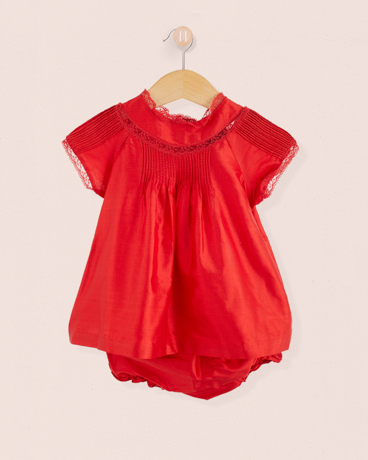 Lola Red Silk Dressy Set - Baby Dress
