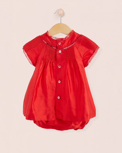 Lola Red Silk Dressy Set - Baby Dress