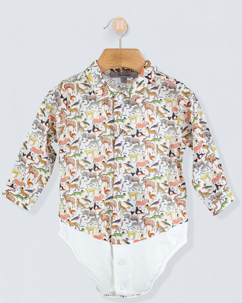 Louis Liberty Colorful Animals Onesie Shirt