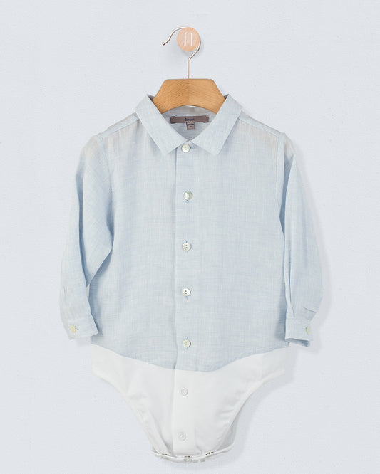 Louis Light Blue Linen Onesie Shirt - Shirt
