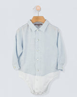 Louis Light Blue Linen Onesie Shirt