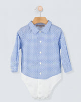 Louis Mosaic Blue Cotton Onesie Shirt