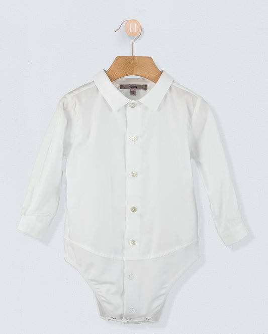 Louis Fine White Cotton Onesie Shirt - Shirt