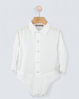 Louis White Linen Onesie Shirt