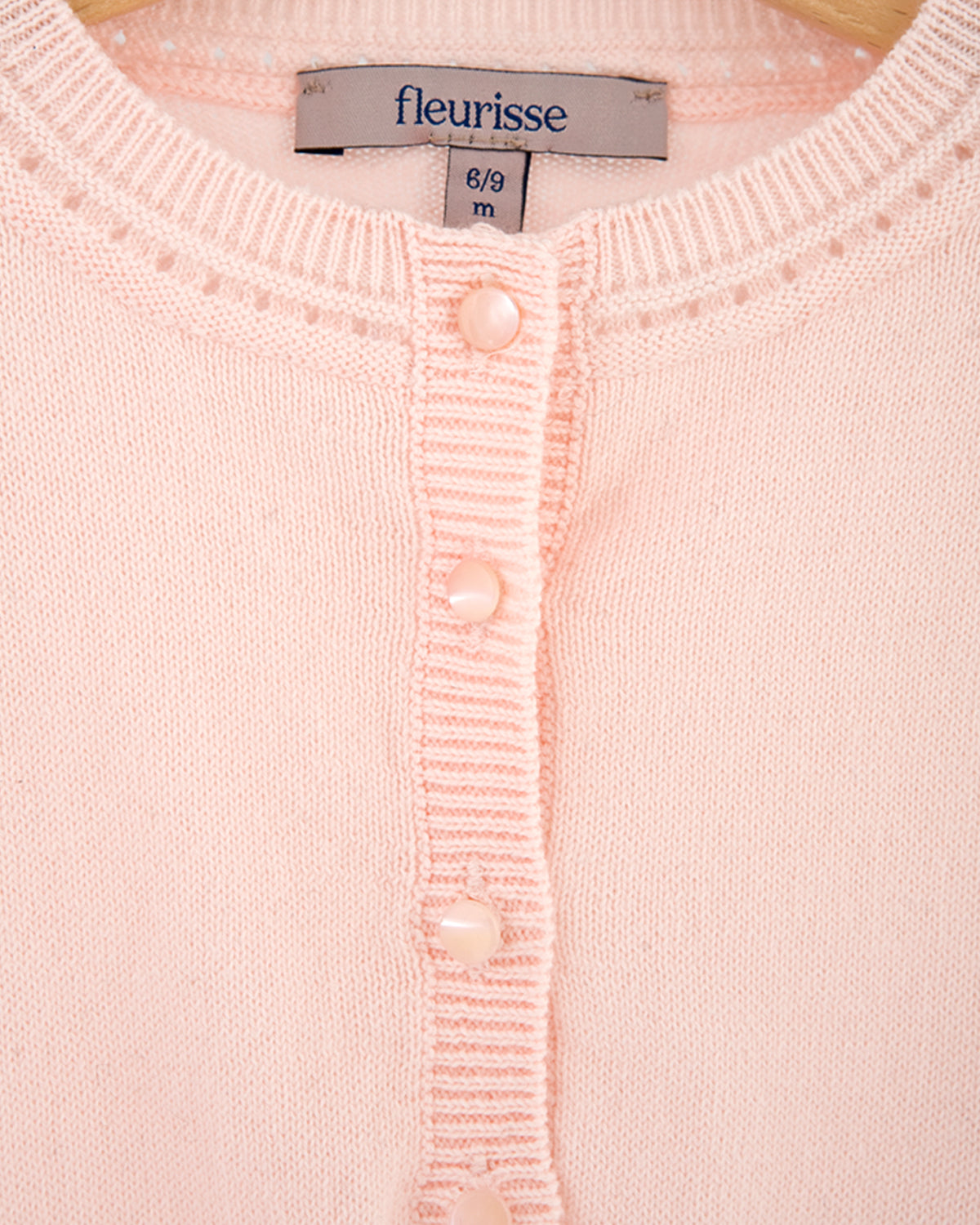 Lucie Petal Pink Cotton Cardigan - Cardigan