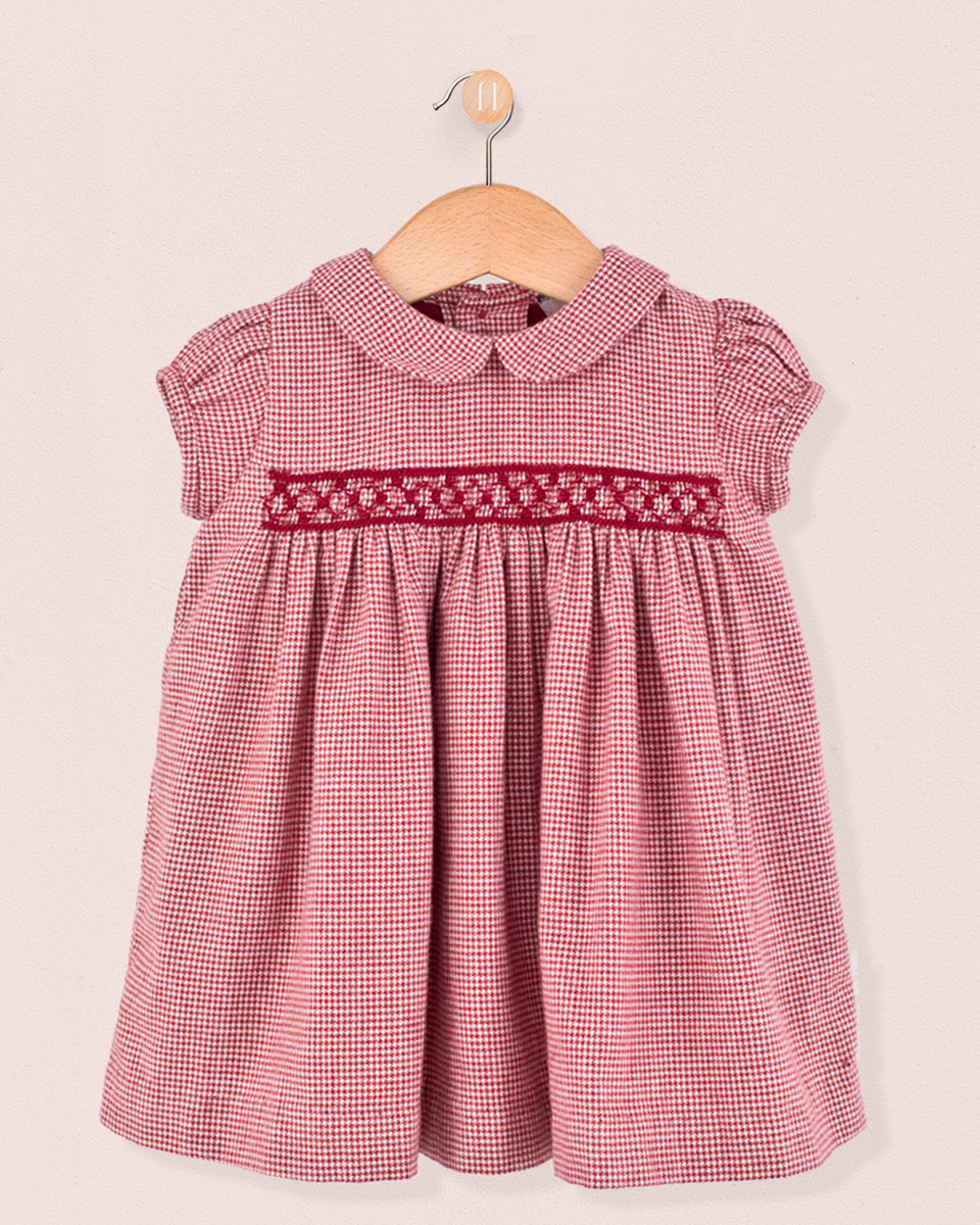 Baby Madeline Burgundy Vichy Dress