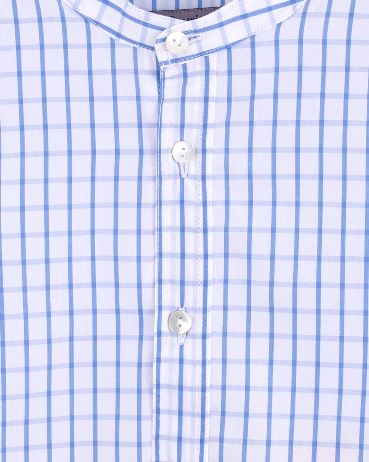 Mandarin Deep Blue Squares Shirt - Shirt