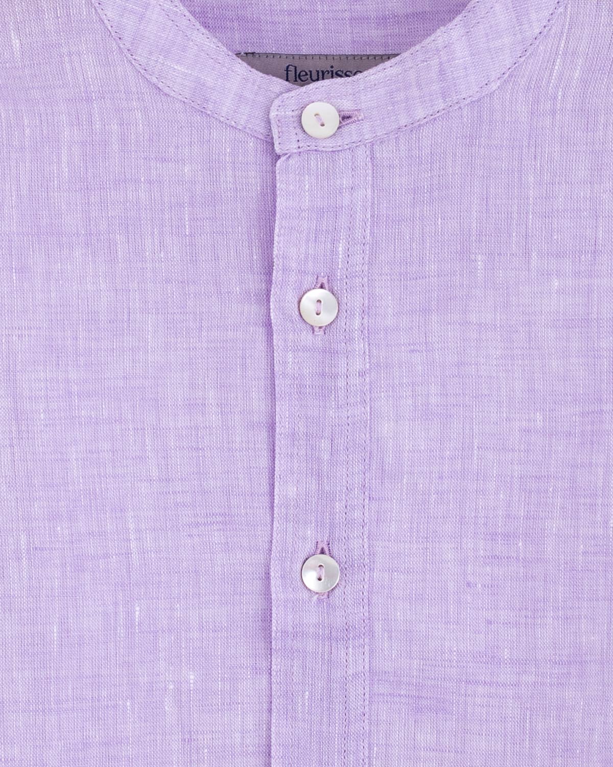 Mandarin Lavender Linen Shirt