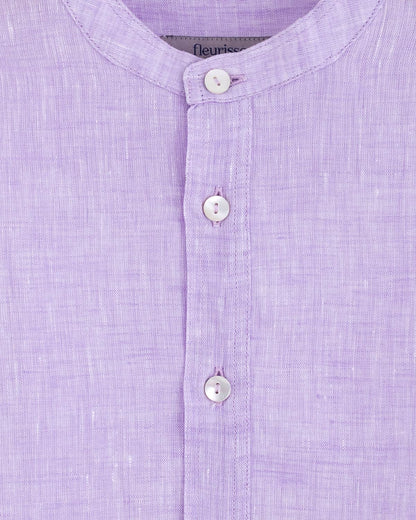 Mandarin Lavender Linen Shirt
