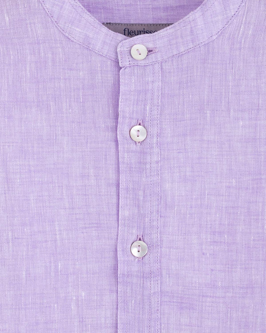 Mandarin Lavender Linen Shirt