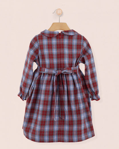 Margot Ruby Plaid Smocked Dress - Dress