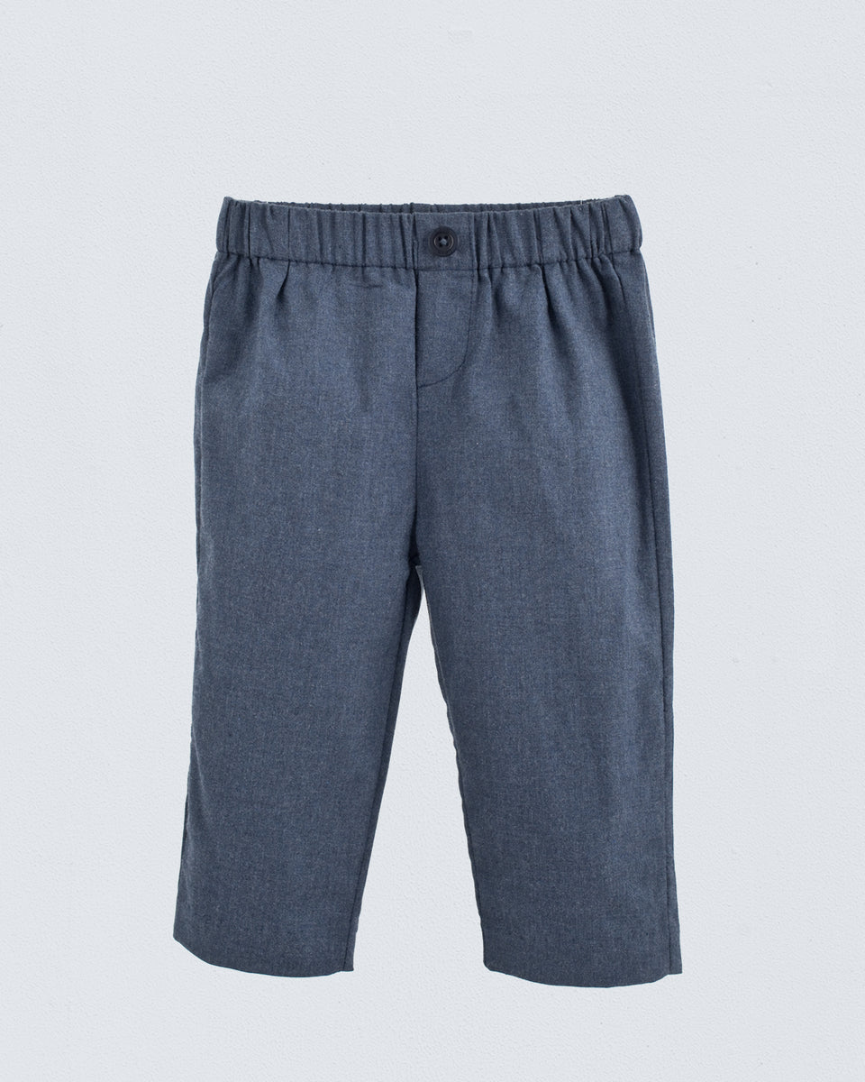 Mattia Italian Blue Mélange Flannel Pant