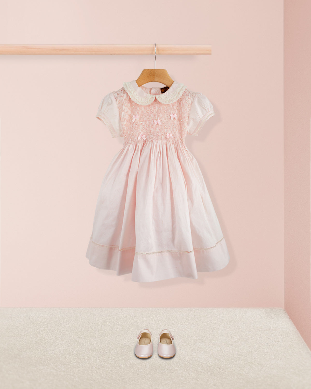 Middleton Pink Silk Hand Smocked - Smocked Dress