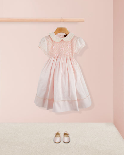 Middleton Pink Silk Hand Smocked - Smocked Dress