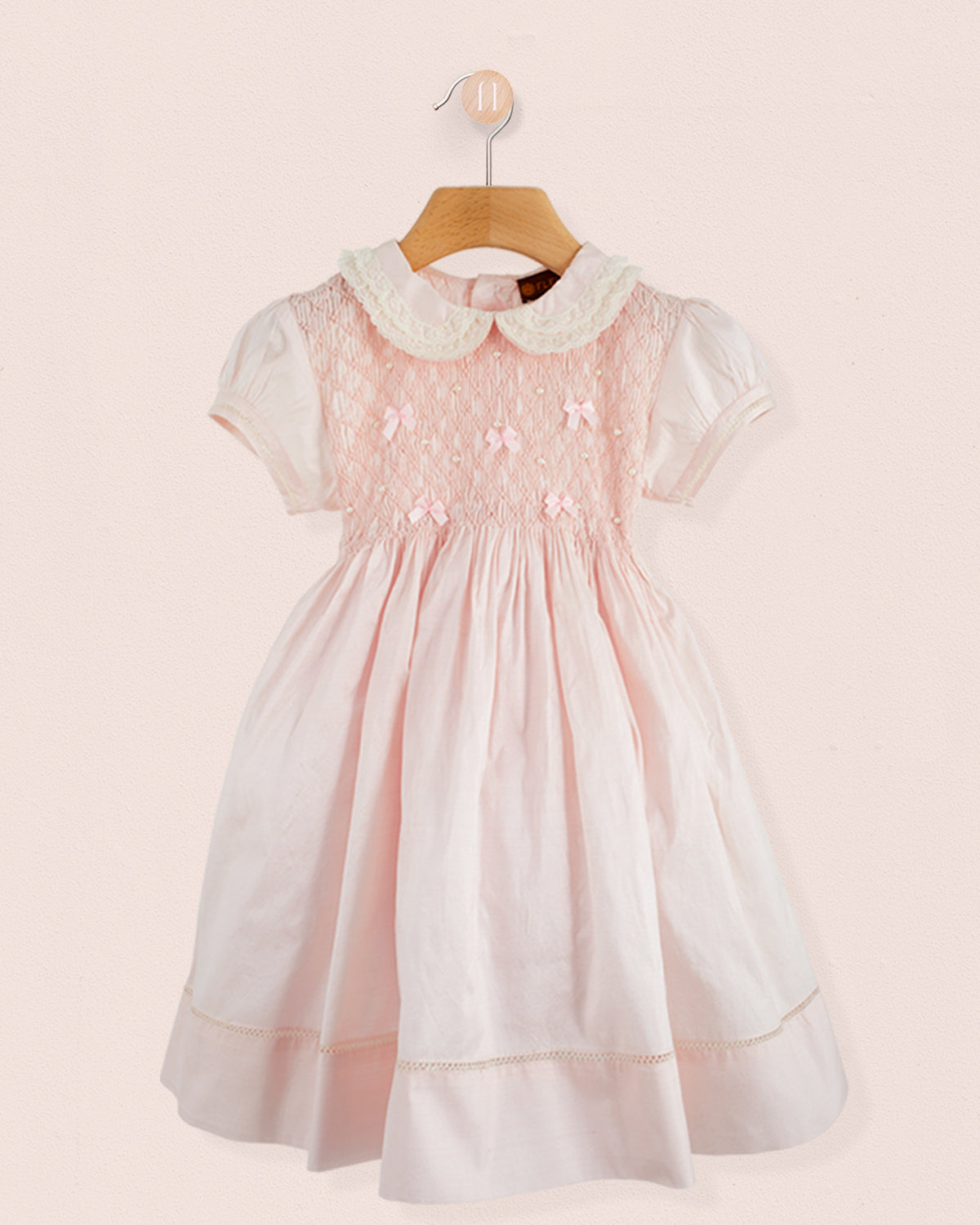 Middleton Pink Silk Hand Smocked - Smocked Dress