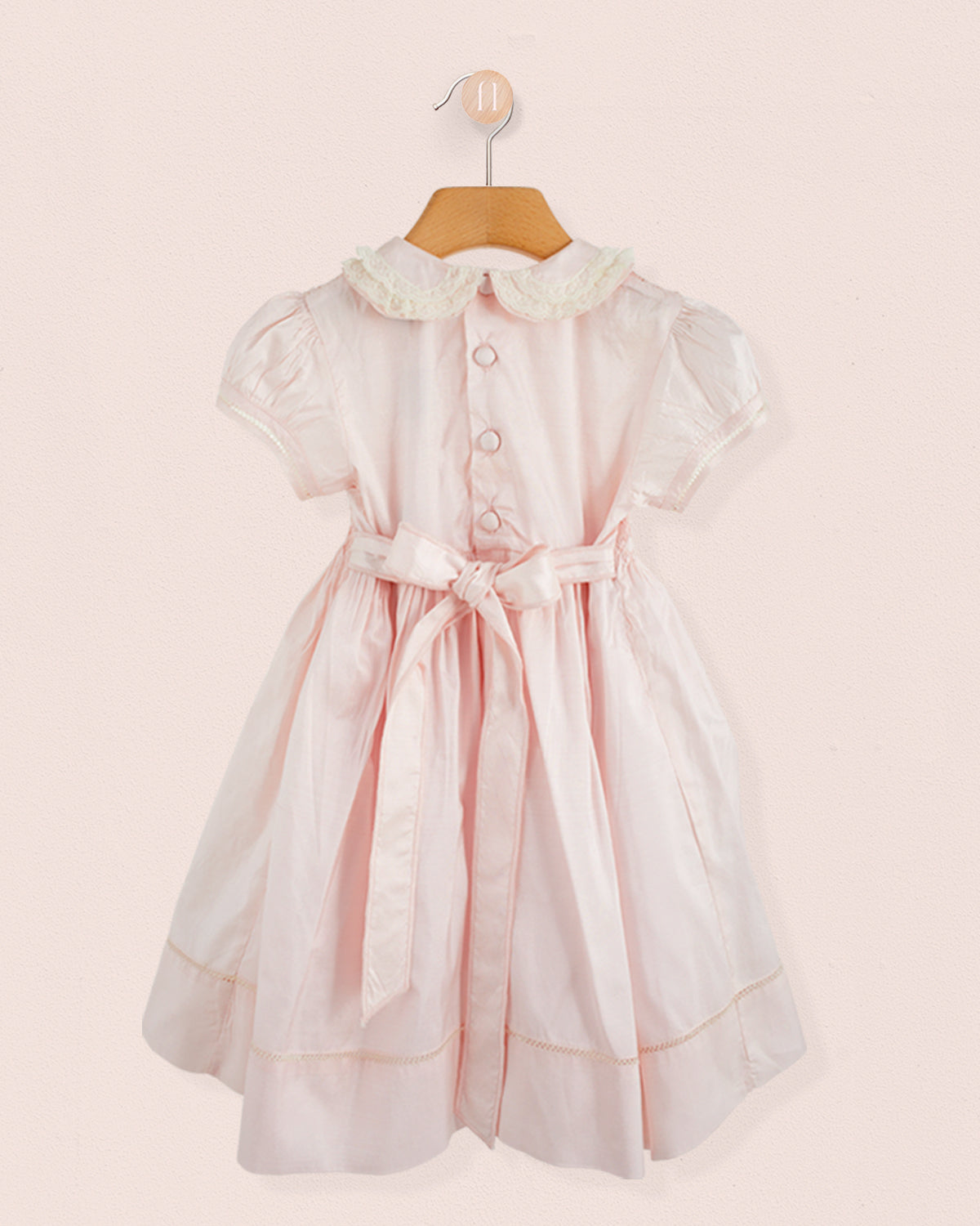 Middleton Pink Silk Hand Smocked - Smocked Dress