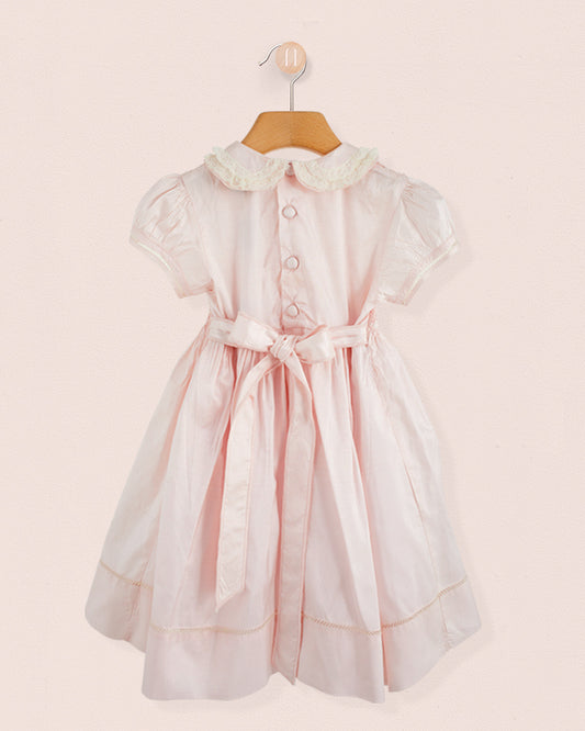 Middleton Pink Silk Hand Smocked - Smocked Dress