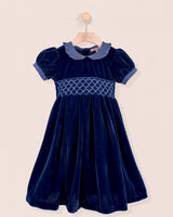 Victoria Navy Velvet Dress