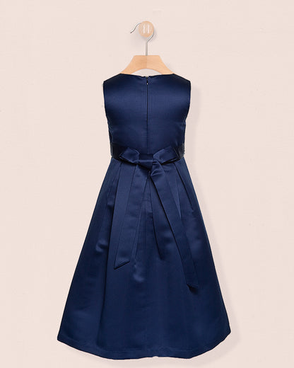 Esther Navy Satin Gown - Dress