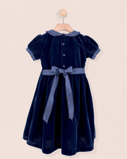 Victoria Navy Velvet Dress - Dress