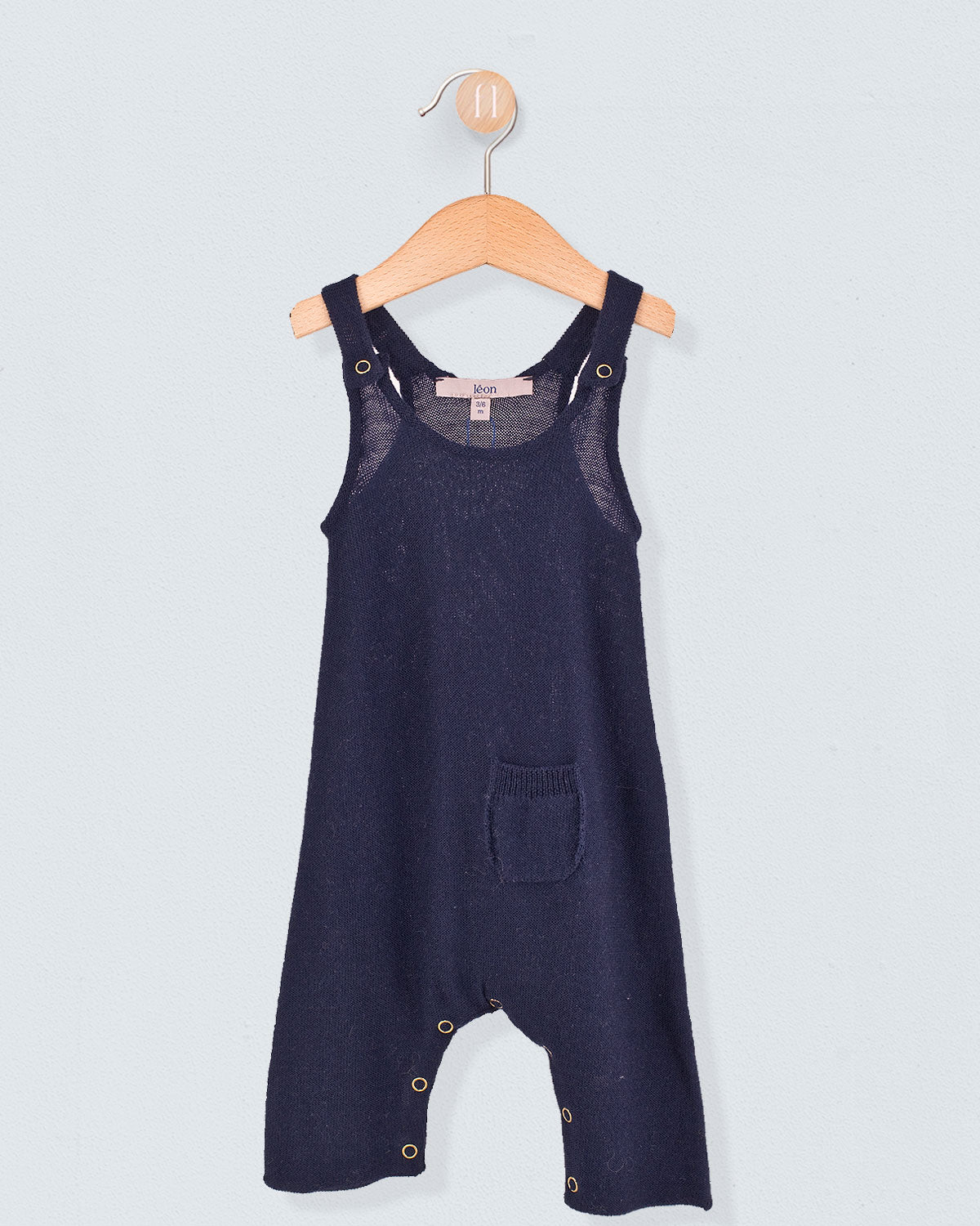 Aspen Navy Wool Knit Overall - Romper