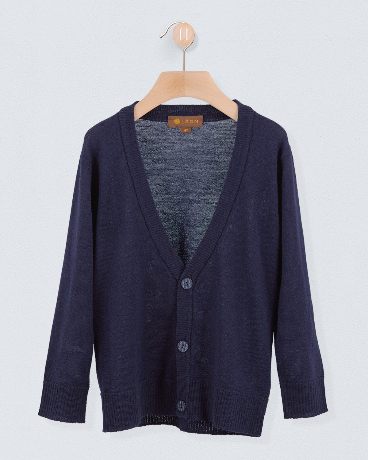 Nicholas Navy Dressy Wool Cardigan - Sweater