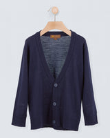 Nicholas Navy Dressy Wool Cardigan