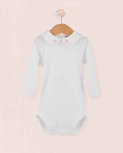 Onesie Italian Embroidered Pink Bear - Onesie
